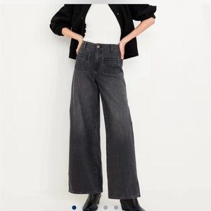 Old Navy Black High-Rise Baggy Wide-Leg Jean